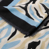 Katie Loxton Abstract Zebra Printed Scarf - Ecru/Blue/Black