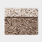 Katie Loxton Animal Printed Foil Scarf - Chocolate/Ecru/Gold