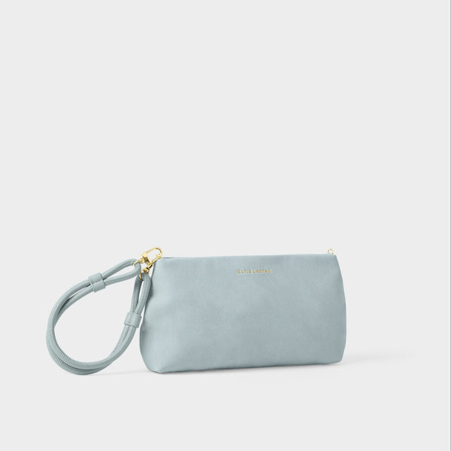 Katie Loxton Asha Suedette Wristlet Clutch - Blue Mist