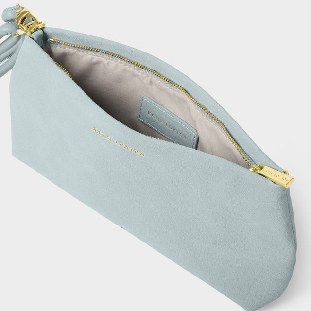 Katie Loxton Asha Suedette Wristlet Clutch - Blue Mist