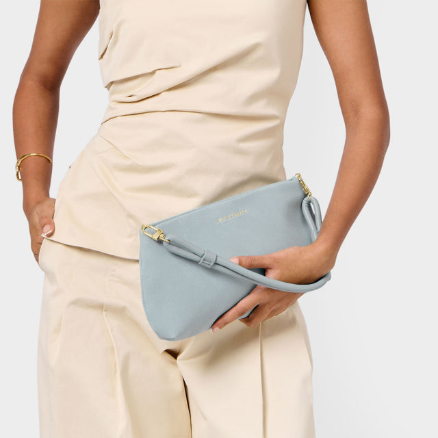 Katie Loxton Asha Suedette Wristlet Clutch - Blue Mist