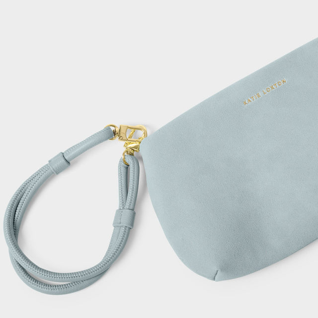 Katie Loxton Asha Suedette Wristlet Clutch - Blue Mist