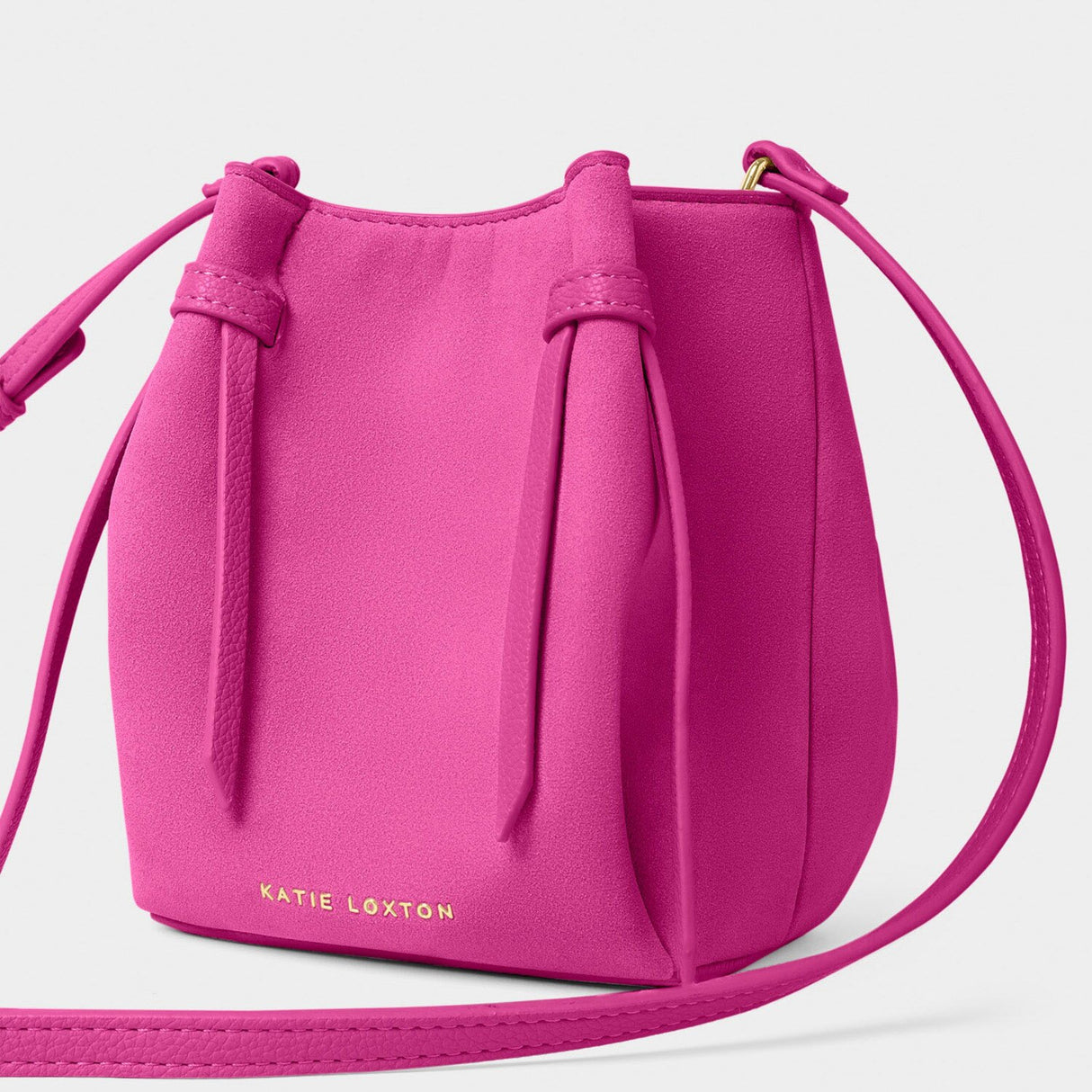 Katie Loxton Celina Mini Suedette Bucket Bag - Magenta