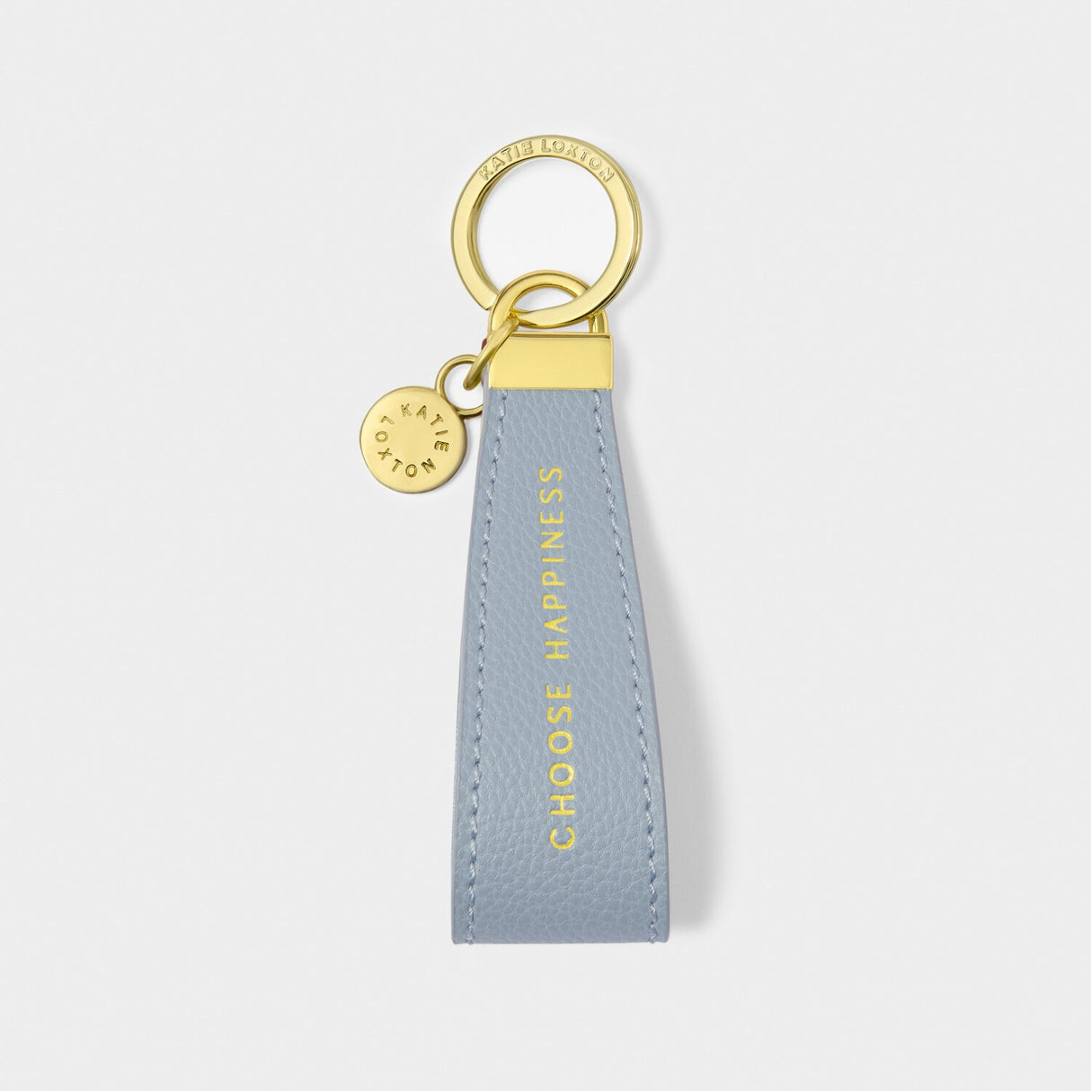 Katie Loxton Sentiment Loop Keyring - Choose Happiness - Dusty Blue