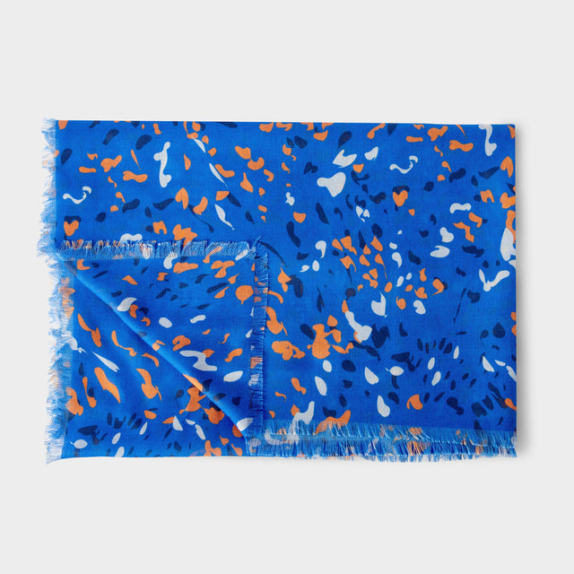 Katie Loxton Terazzo Scarf - Cobalt Blue/Orange