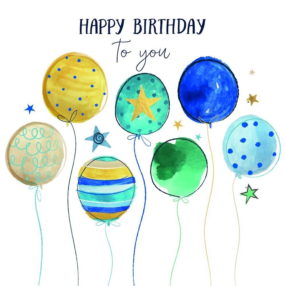 Birthday Card - Balloons