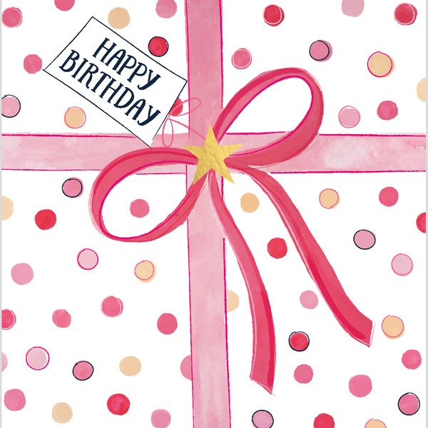 Birthday Card - Pink Present – Scarlet Ribbons