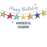 Husband Birthday Card - Star Bunting