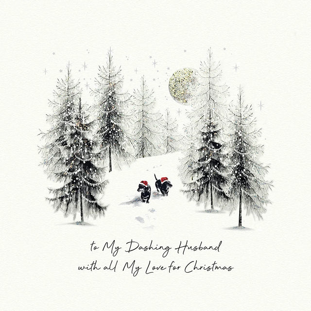 To My Dashing Husband With All My Love For Christmas Card