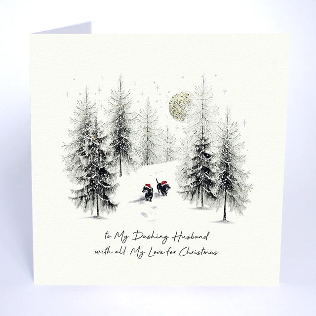 To My Dashing Husband With All My Love For Christmas Card