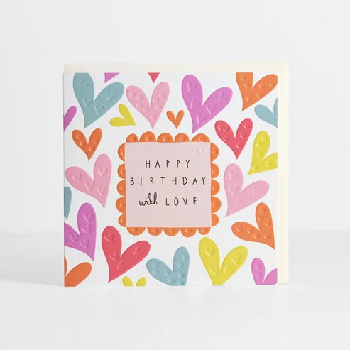 Happy Birthday Hearts Card