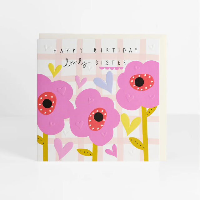 Sister Flower Birthday Card