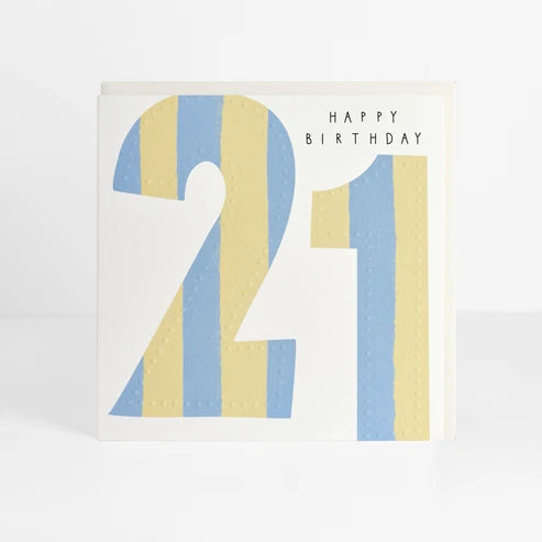 21st Birthday Stripe Card