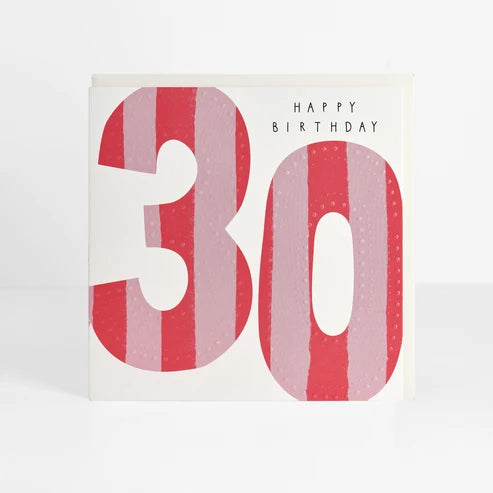 30th Birthday Stripe Card