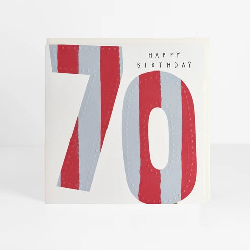 70th Birthday Stripe Card