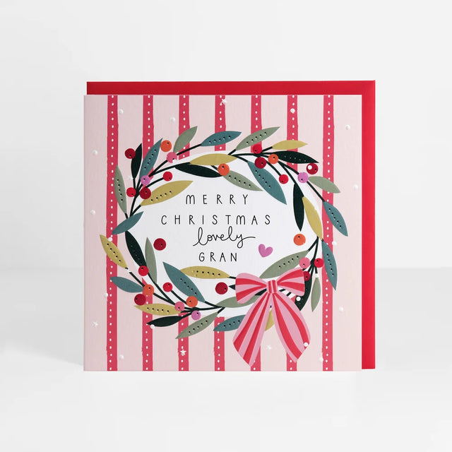 Gran Heart Wreath Christmas Card