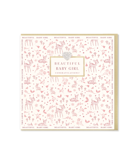 Heart Designs Baby Girl Card