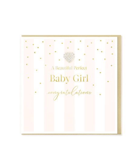 Heart Designs Baby Girl Card