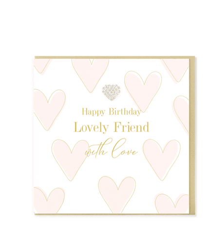 Heart Designs Friend Female Birthday Card