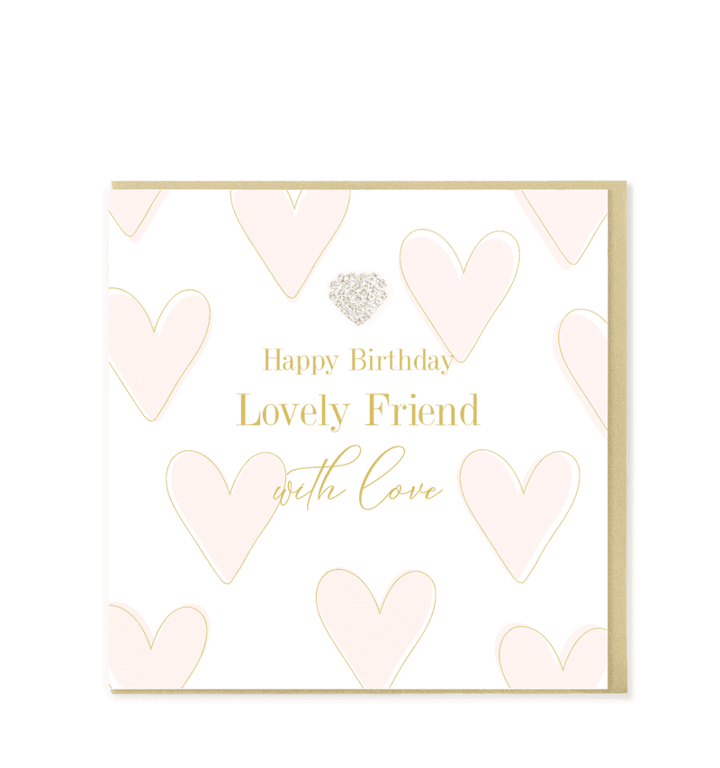 Heart Designs Friend Female Birthday Card