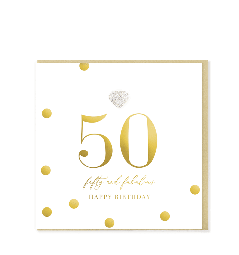 Heart Designs Female 50th Birthday Card