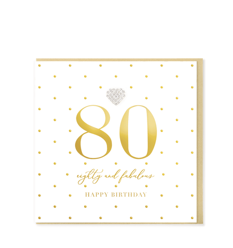 Heart Designs Female 80th Birthday Card