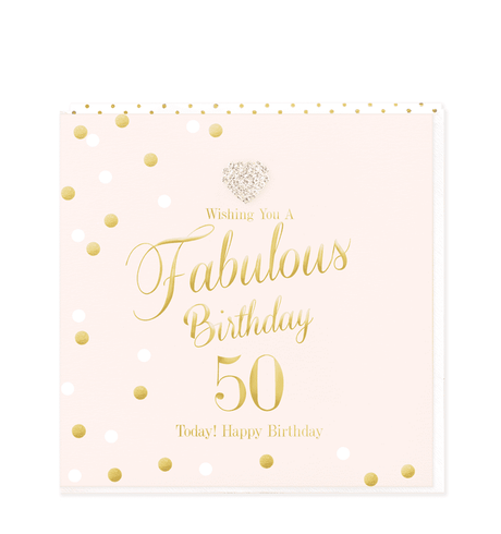 Heart Designs Female 50th Birthday Large Card