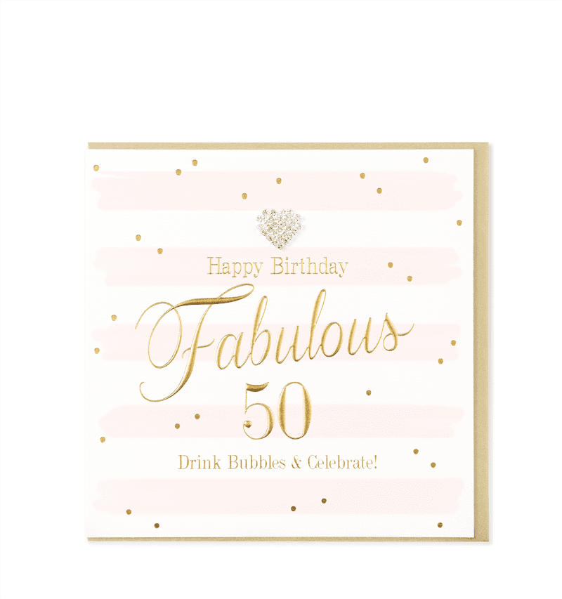 Heart Designs Female 50th Birthday Card