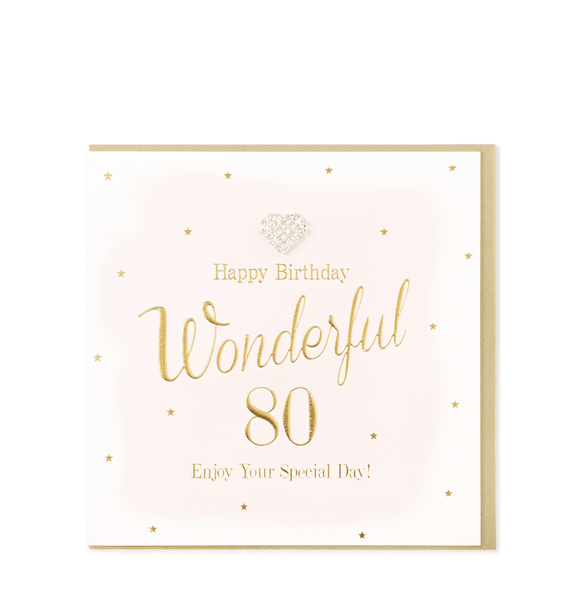 Heart Designs Female 80th Birthday Card