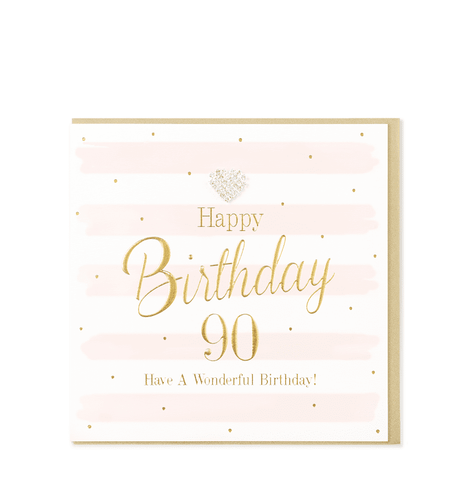 Heart Designs Female 90th Birthday Card