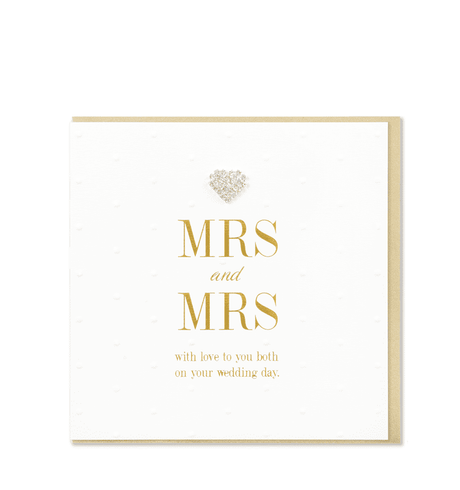 Heart Designs Mrs & Mrs Wedding Card