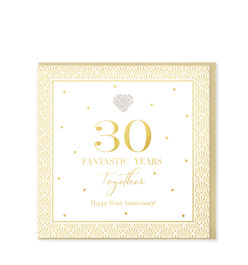 Heart Designs 30th Anniversary Card