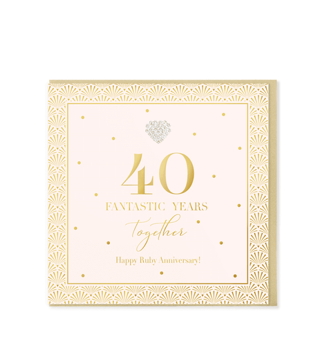 Heart Designs 40th Anniversary Card