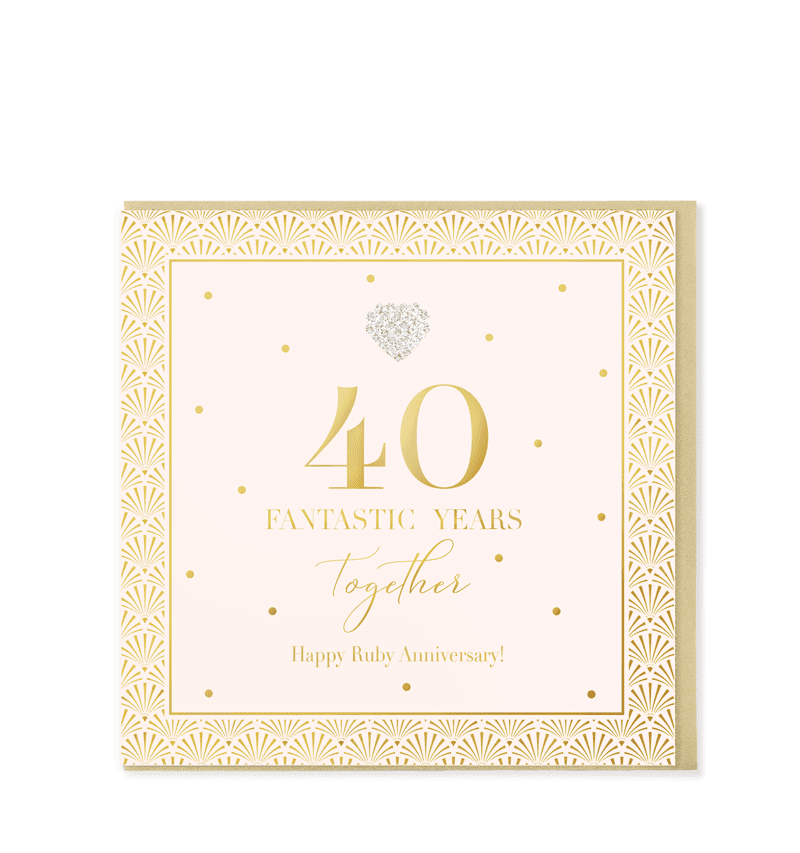 Heart Designs 40th Anniversary Card