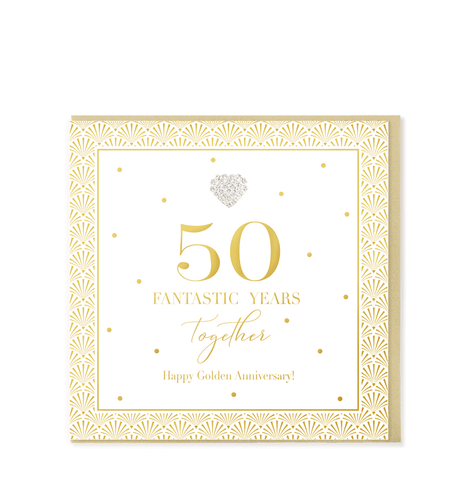 Heart Designs 50th Anniversary Card