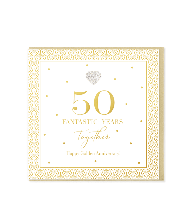 Heart Designs 50th Anniversary Card