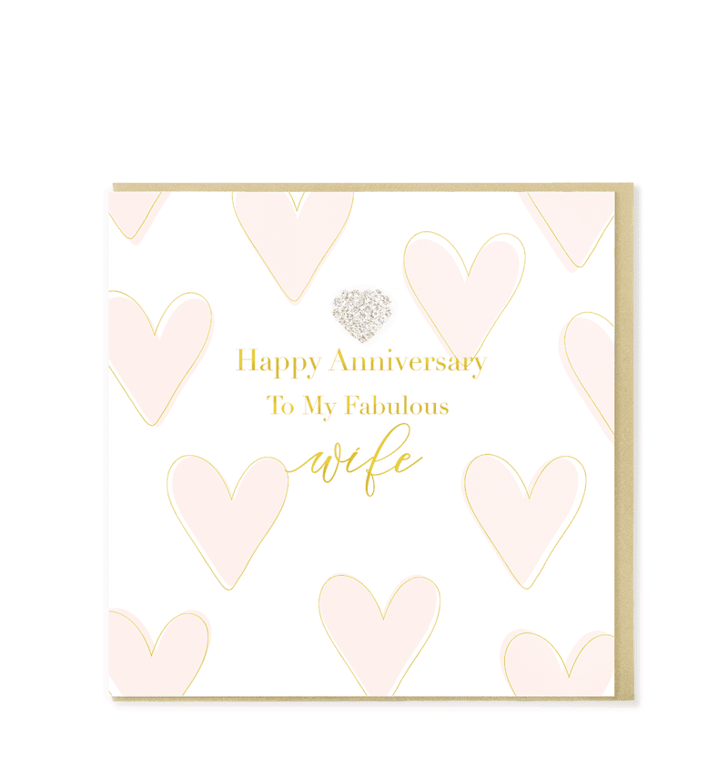 Heart Designs Wife Anniversary Card