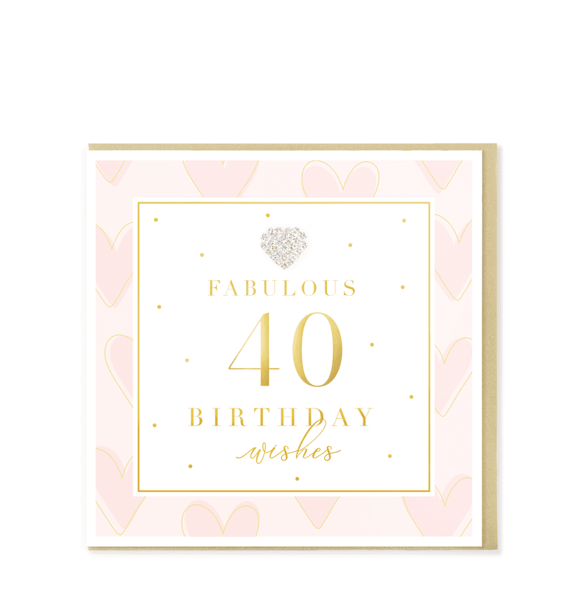 Heart Designs Female 40th Birthday Card