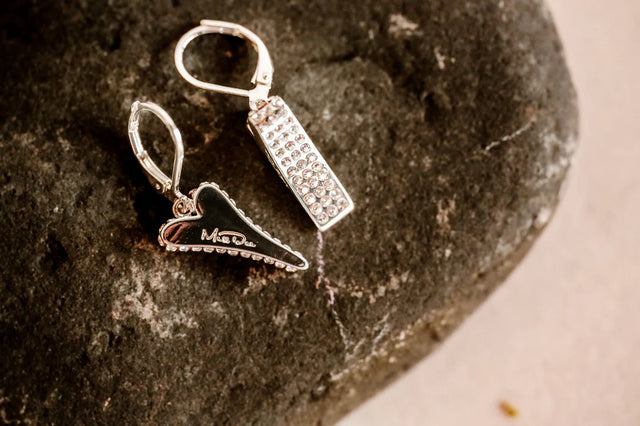 Miss Dee Silver Earrings with Hanging Heart