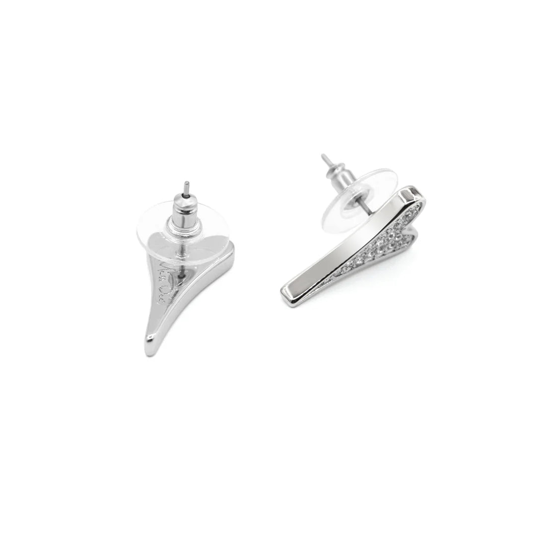 Miss Dee Silver Diamante Heart Earrings