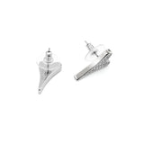 Miss Dee Silver Diamante Heart Earrings