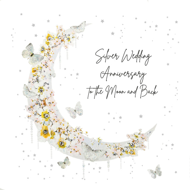 25th Anniversary Card - Butterflies & Blossom