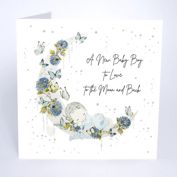 Moon & Back Baby Boy Card