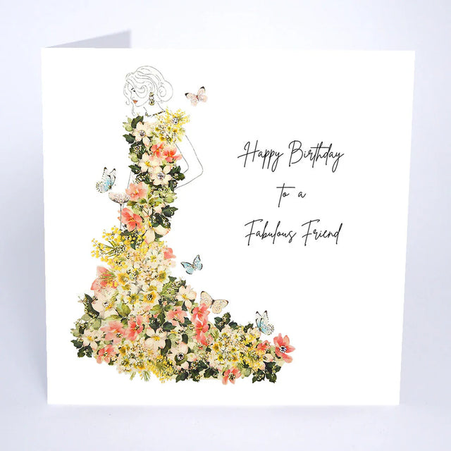 Fabulous Friend Birthday Card - Blossom Dress