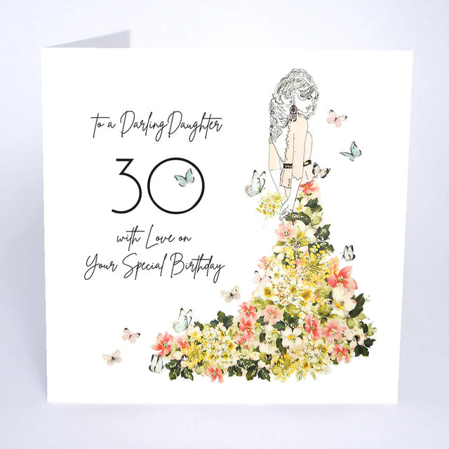 Darling Daughter 30th Birthday Card - Blossom Dress