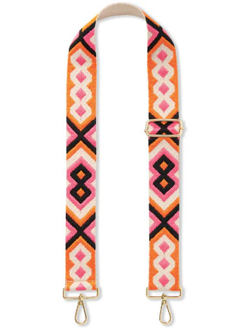 Pink and Orange Aztec Bag Strap