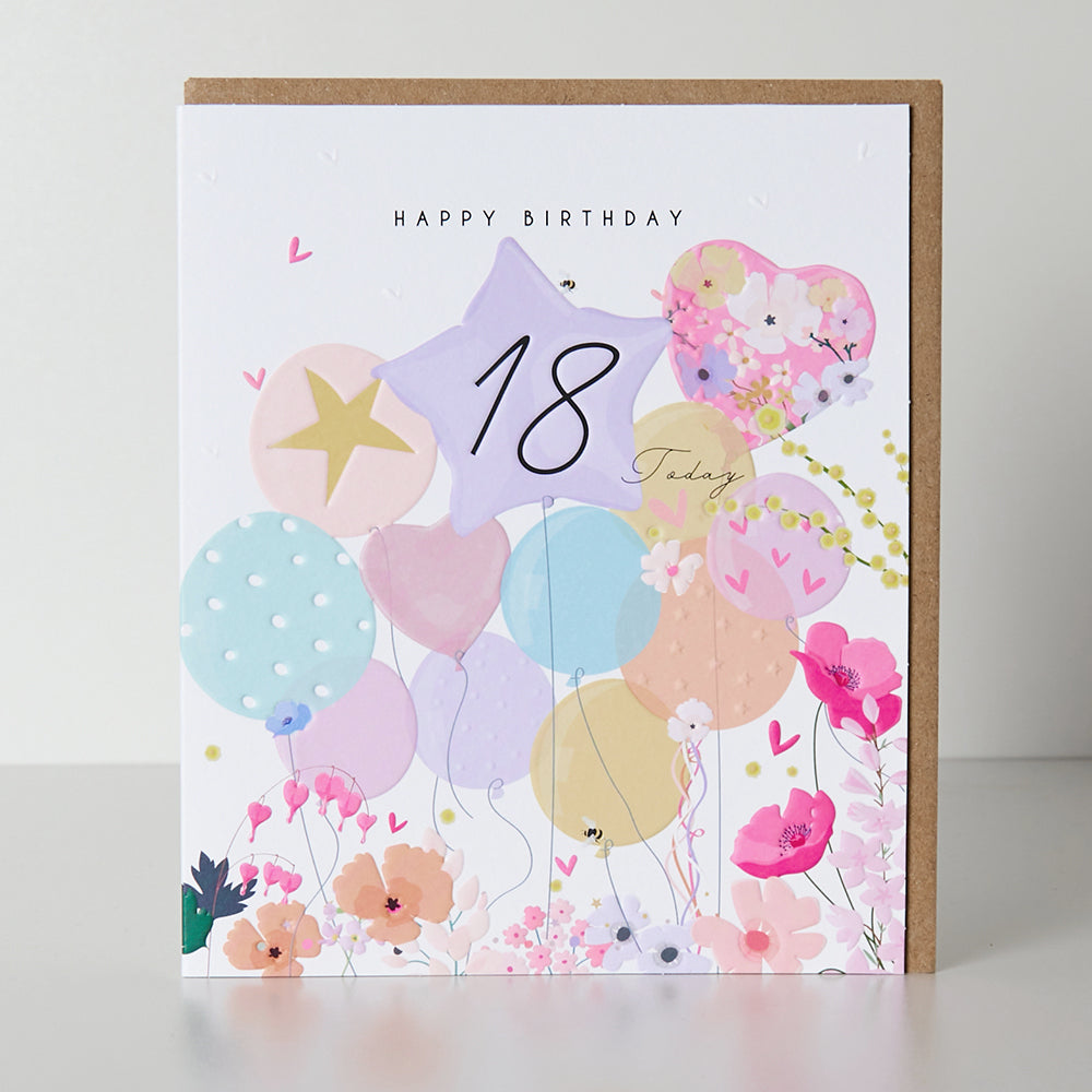 18th Birthday Card - Balloons