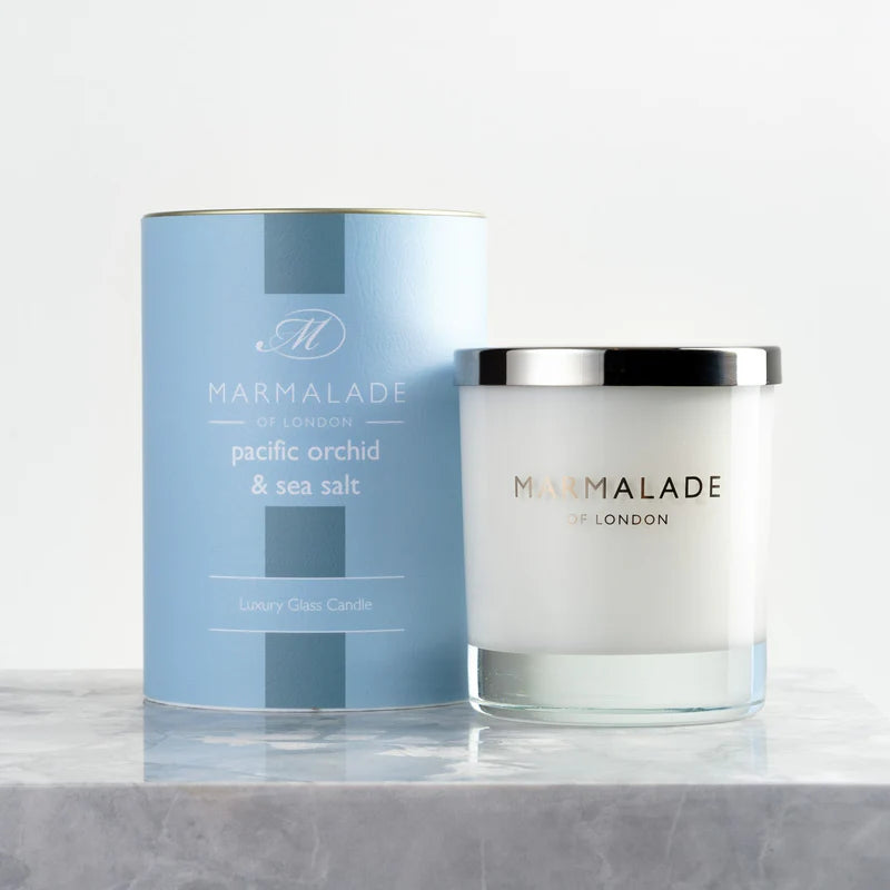 Marmalade Pacific Orchid & Sea Salt Glass Candle