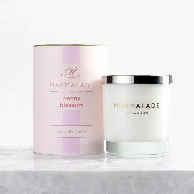 Marmalade Peony Blossom Glass Candle
