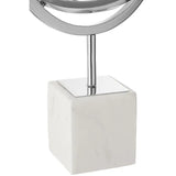 Mirano Silver Finish Spiral Sculpture with Marble Base